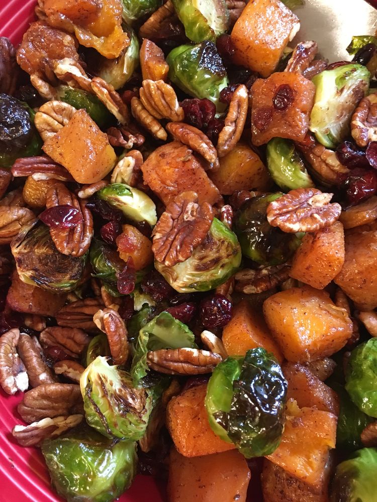 the best holiday side dishes: Roasted Butternut Squash and Brussels ...
